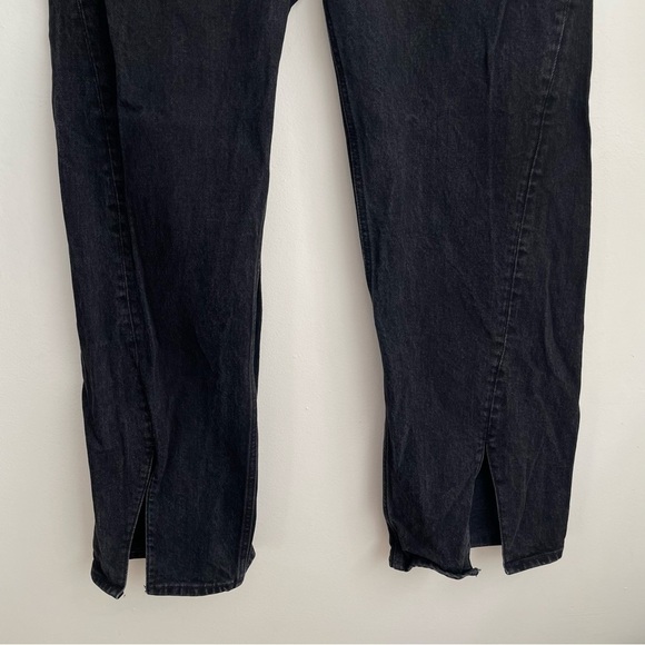 Abercrombie & Fitch 90’s Relaxed Jean high rise split Hem black 29 straight leg - Picture 8 of 16